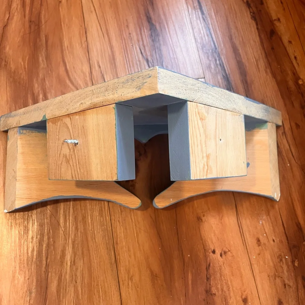 Vintage Wooden Heart Cutout Shelf